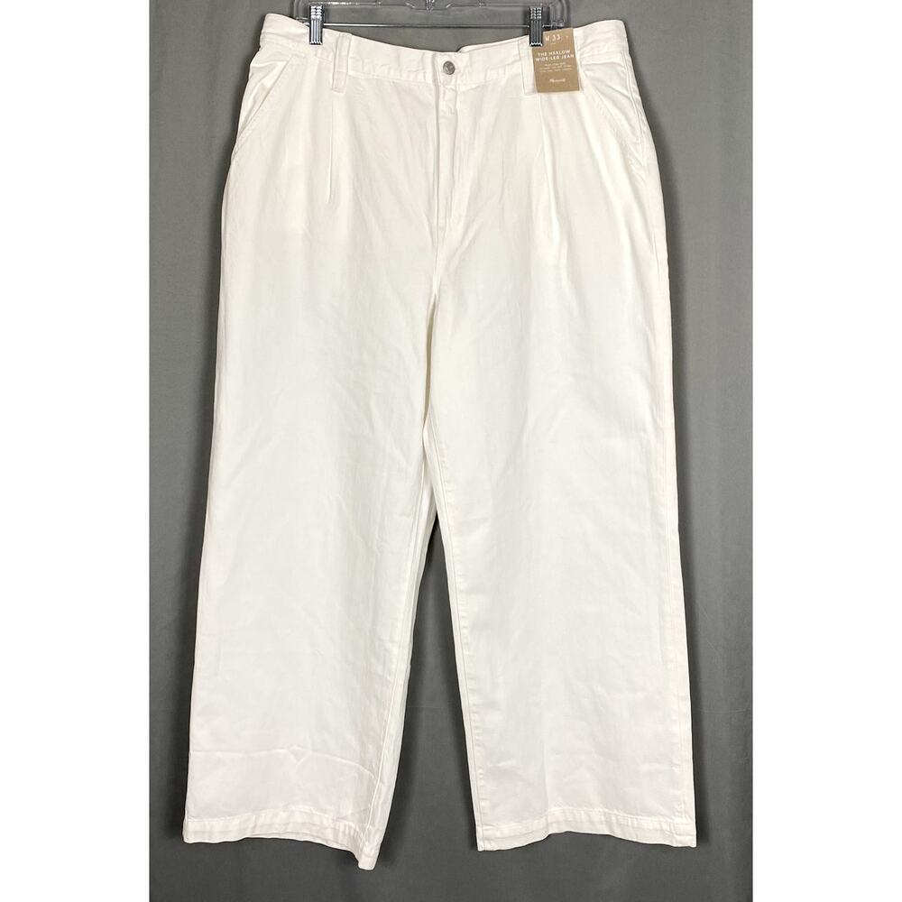 Madewell Jeans Pants Women 33 White Harlow Wide Leg Baggy Full Length  NWT NO670